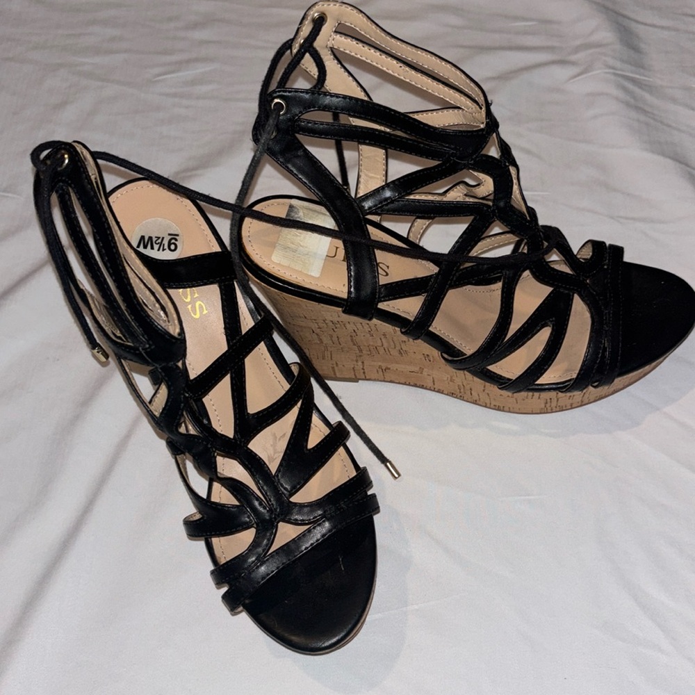 Guess wedge heels with tie in the back of heel